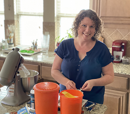 Adoptive mom bakes and cookes